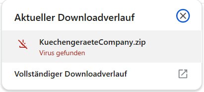 Virus-Warnung beim Download