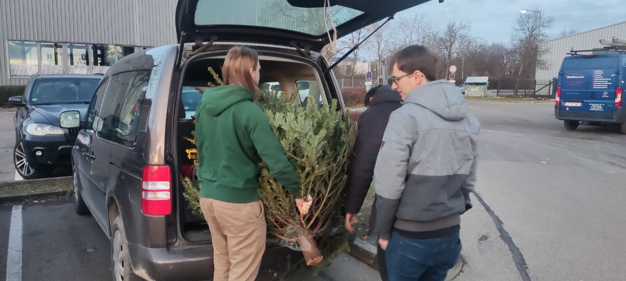 Weihnachtsbaumeinladevorgang